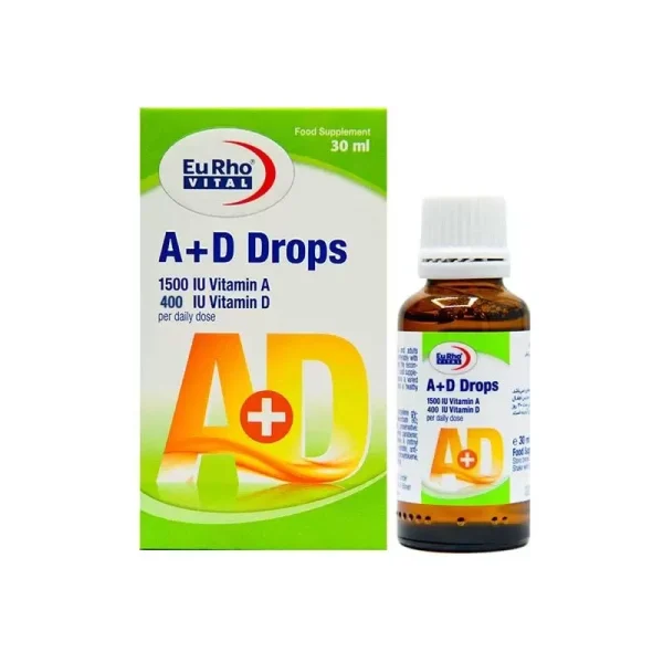 قطره خوراکی آ+د یوروویتال 30 میلی لیتر