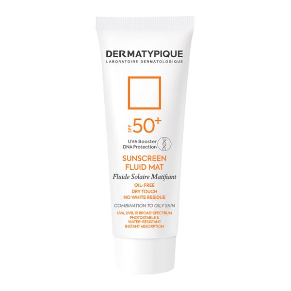 کرم ضد آفتاب فلوئید بی رنگ پوست چرب SPF+50 درماتیپیک 50 میلی لیتر
