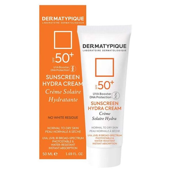 کرم ضد آفتاب بی رنگ پوست خشک spf50 درماتیپیک 50 میلی لیتر