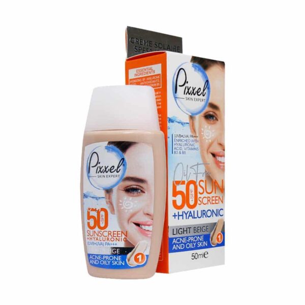 فلوئید ضد آفتاب SPF50 مناسب پوست چرب و جوشدار رنگ بژ روشن پیکسل 50 میلی لیتر