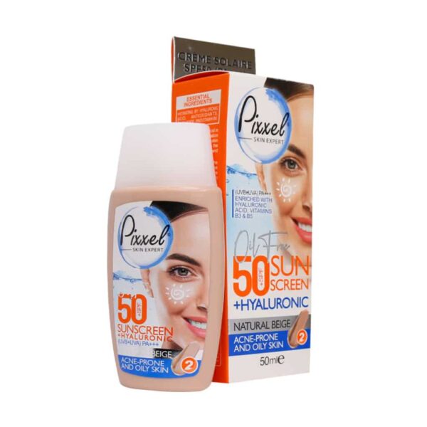 فلوئید ضد آفتاب SPF50 مناسب پوست چرب و جوشدار رنگ بژ طبیعی پیکسل 50 میلی لیتر