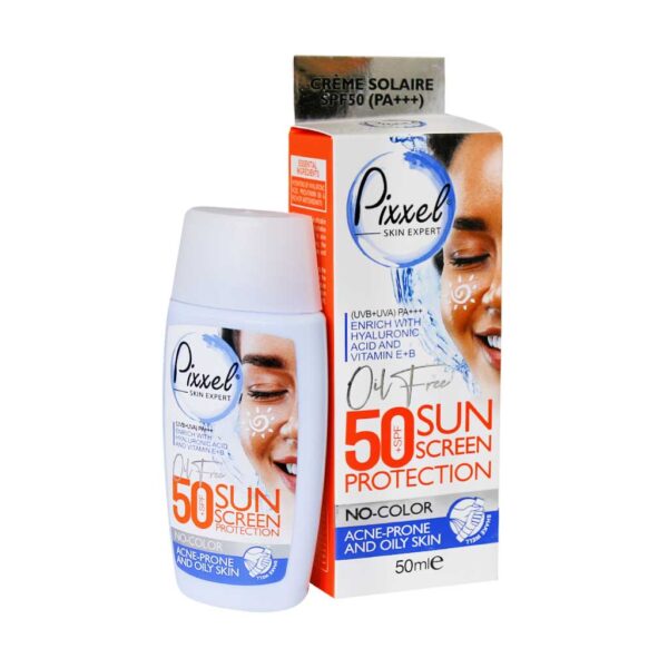 فلوئید ضد آفتاب SPF50 مناسب پوست چرب و جوشدار بدون رنگ پیکسل 50 میلی لیتر