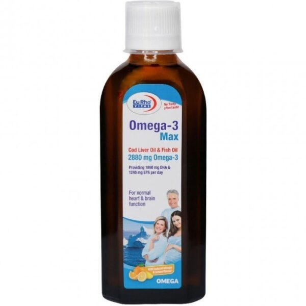 شربت امگا 3 مکس یوروویتال 200 میلی لیتر