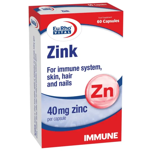کپسول زینک گلوکونات 40 میلی گرم یوروویتال 60 عددی
