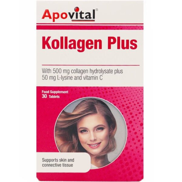 قرص کلاژن پلاس آپوویتال حاوی ویتامین C و لیزین ۳۰ عددی