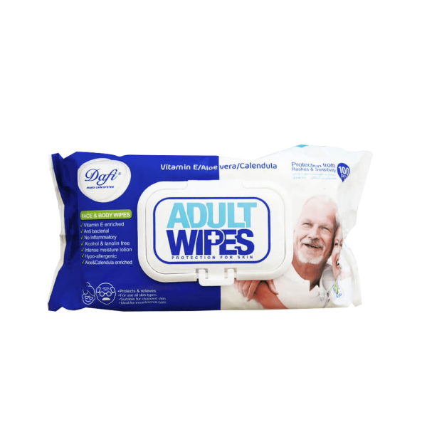 Dafi Face And Body And Hand Wet Wipes For Adults 100 pcs