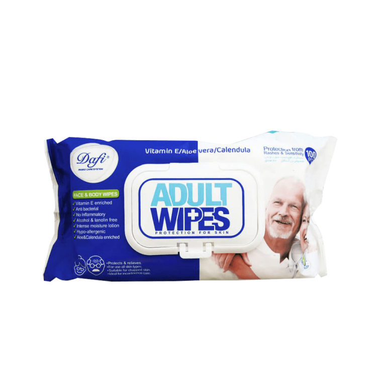 Dafi Face And Body And Hand Wet Wipes For Adults 100 pcs