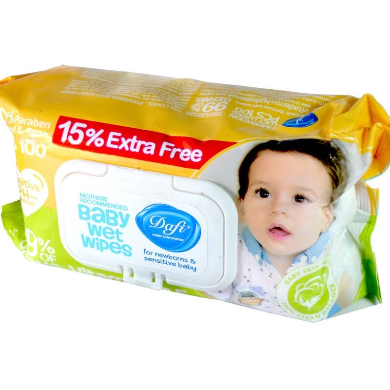 tRGXTNd2u40yy0DPGyf4ofam9Ff10Ge3jbD99ZuylvHxkDmFxl.jpg_800X800X70 دستمال مرطوب کودک حاوی ویتامین آ و ای 100 عدد دافی - Image 1