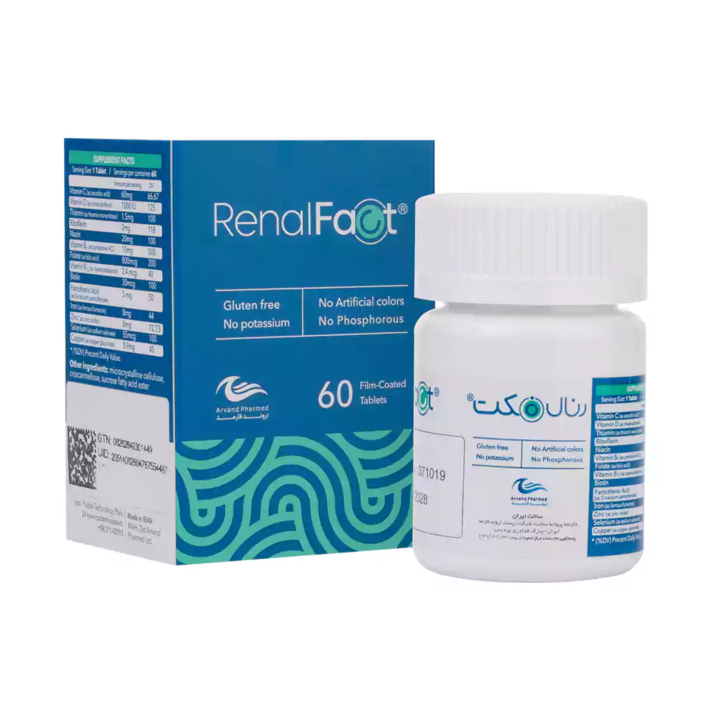 Arvand-Pharmed-Renal-Fact- قرص رنال فکت اروند فارمد 60 عدد - Image 1