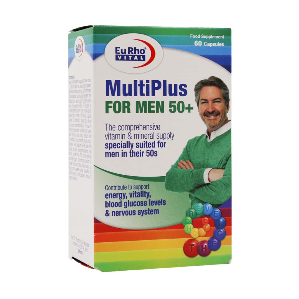 Eurhovital-Multiplus-For-Men-Up-50-Years-60-Capsules کپسول مولتی پلاس آقایان بالای 50 سال یوروویتال 60 عدد - تصویر 1