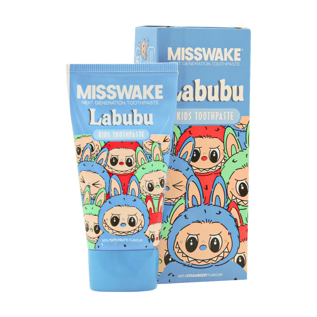 Misswake-labubu-Kids-Toothpaste-boys خمیر دندان کودک پسرانه آبی لبوبو 50 میلی لیتر میسویک Misswake Blue Toothpaste - تصویر 1