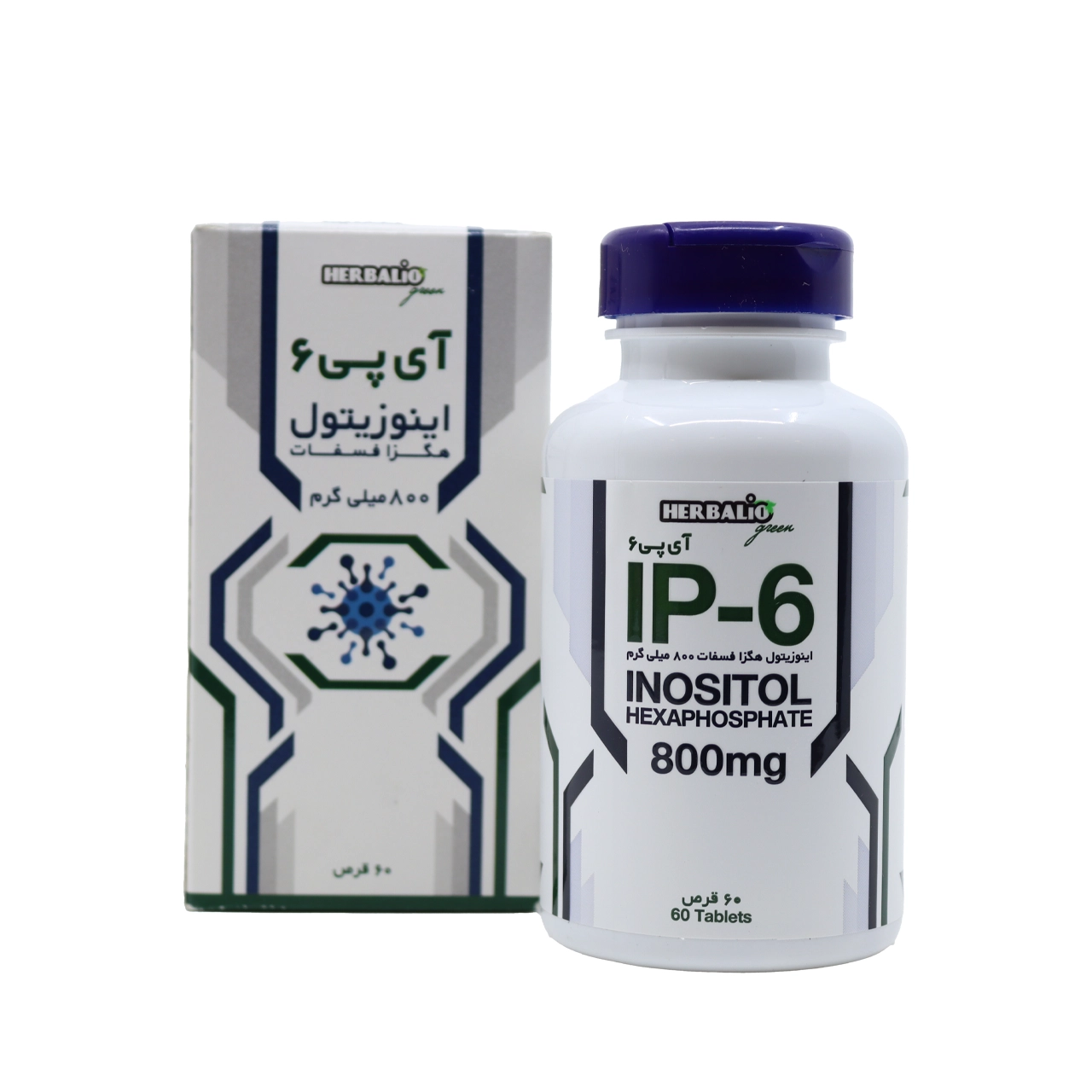 M Plus IP-6 Inositol Hexaphosphate 800 mg 60 Tabletmega اینوزیتول هگزافسفات آی پی-6 800 میلیگرم هربالیو - تصویر 1