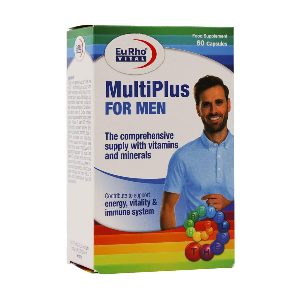 Eurhovital-Multiplus-For-Men-60-Capsules کپسول مولتی پلاس آقایان یوروویتال 60 عدد - تصویر 1