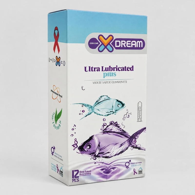 xdream ultra lubricated plus کاندوم خیلی روان (Ultra Lubricated) ایکس دریم 12 عددی - تصویر 1