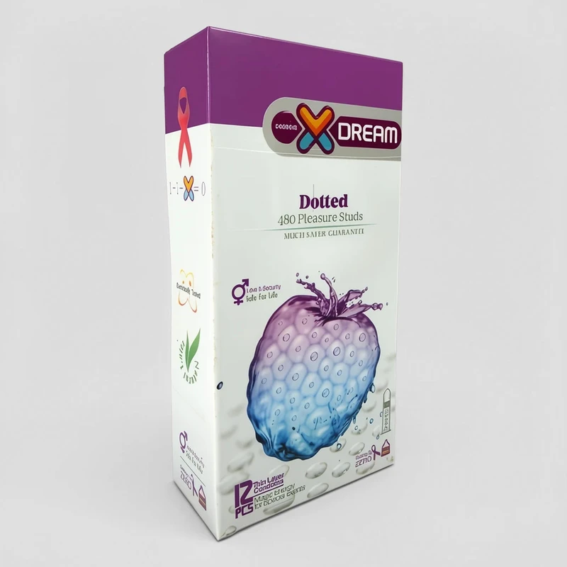 Xdream Dotted 12 کاندوم خاردار (Dotted) ایکس دریم 12 عددی - تصویر 1